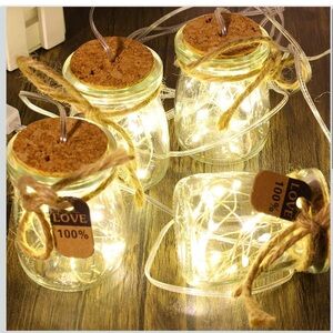 Rustic House Set of 5 Mason Jars Sconce with Remote Control for Home Decor